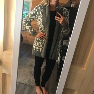 Geometric Grey and White Sweater